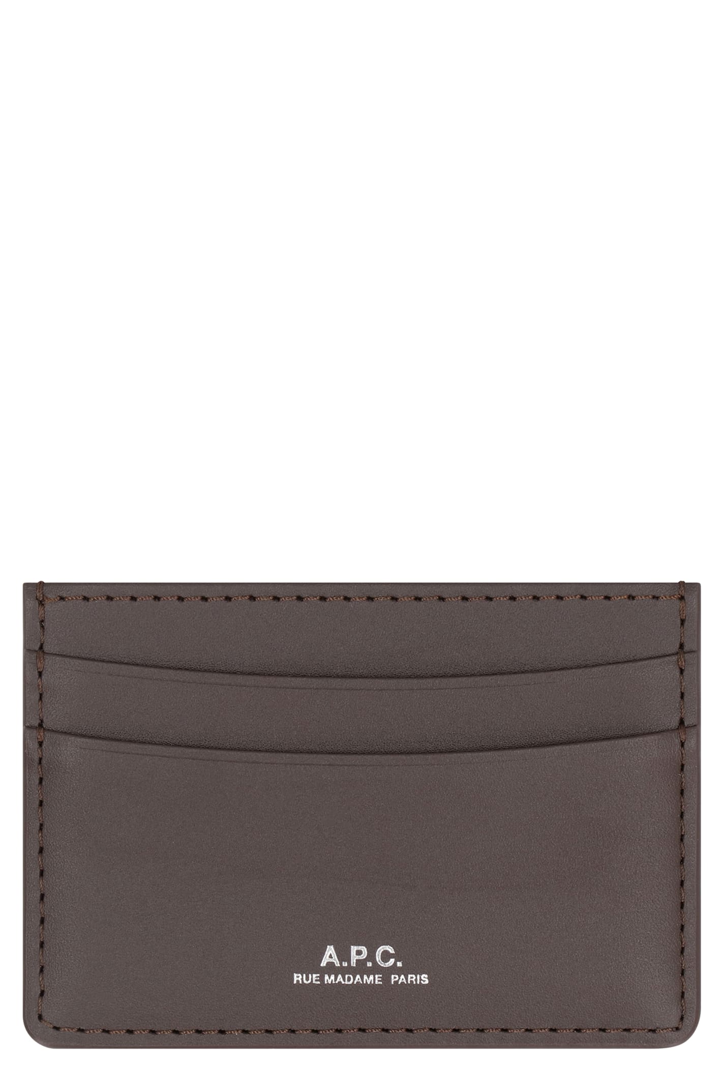 Apc Andre Leather Card Holder In Brown