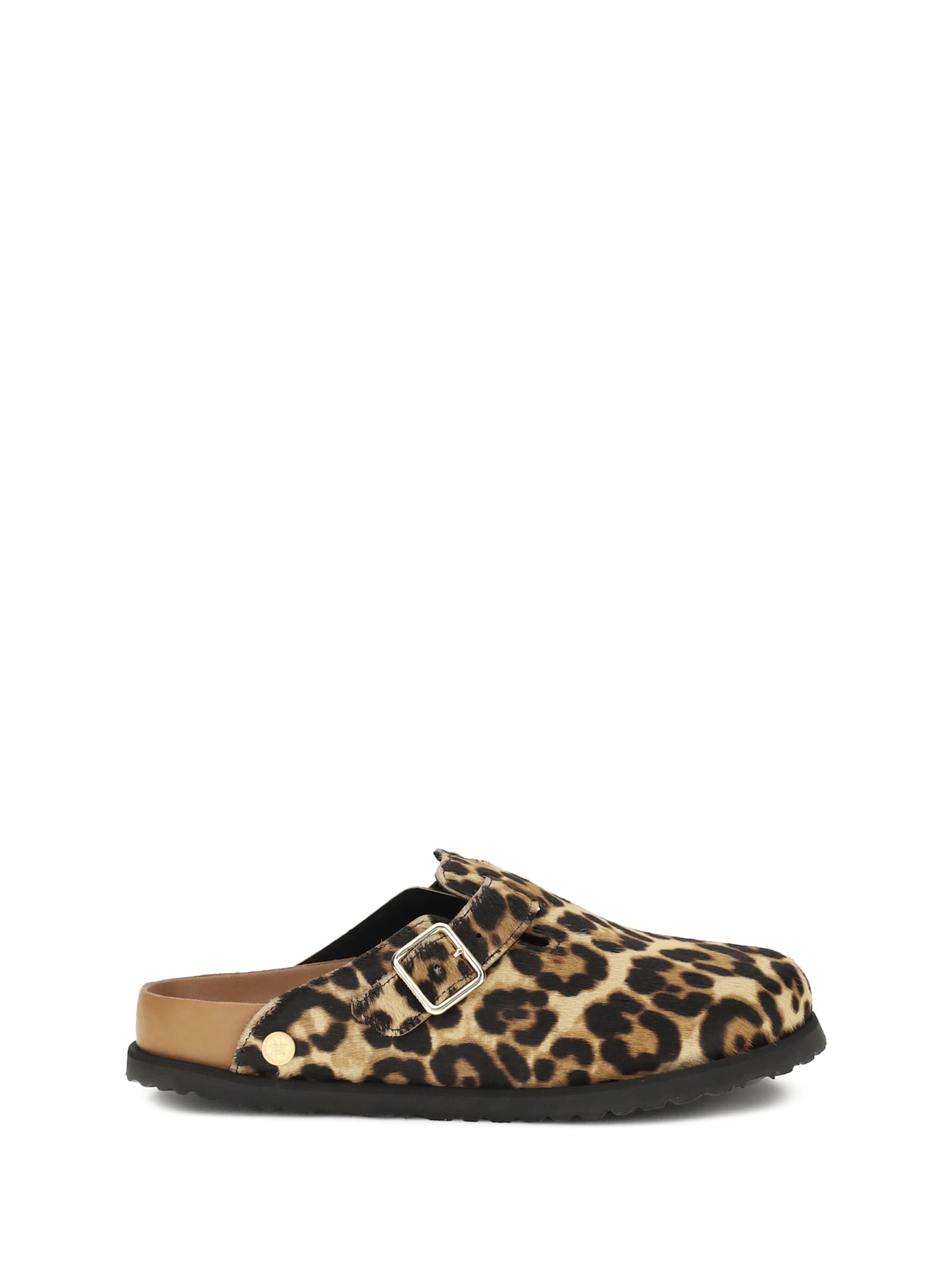 Birkenstock Boston Pony Fur Clogs Shoes In Animal Print