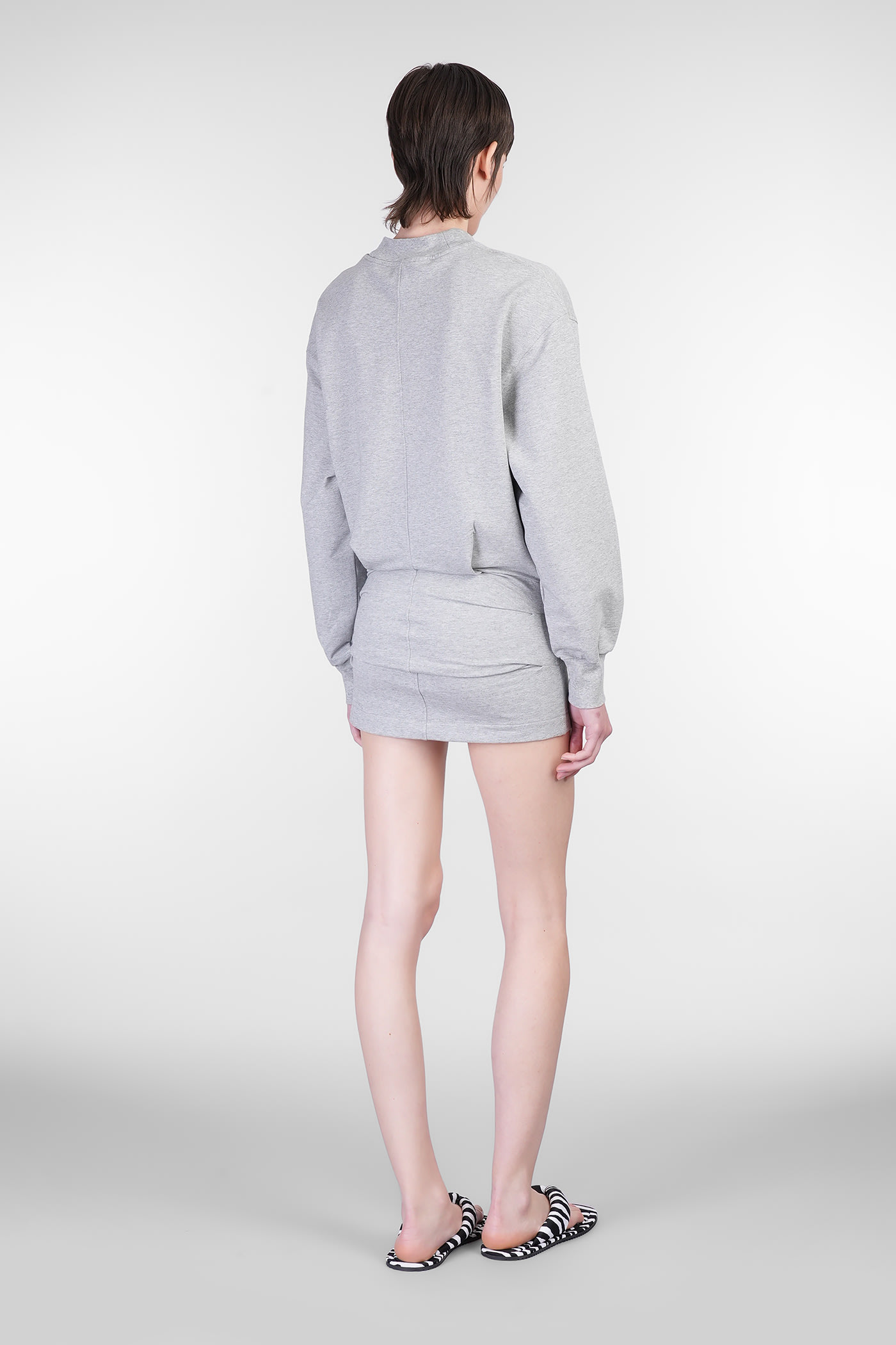 Attico Dress Woman In Grey Cotton In Gray