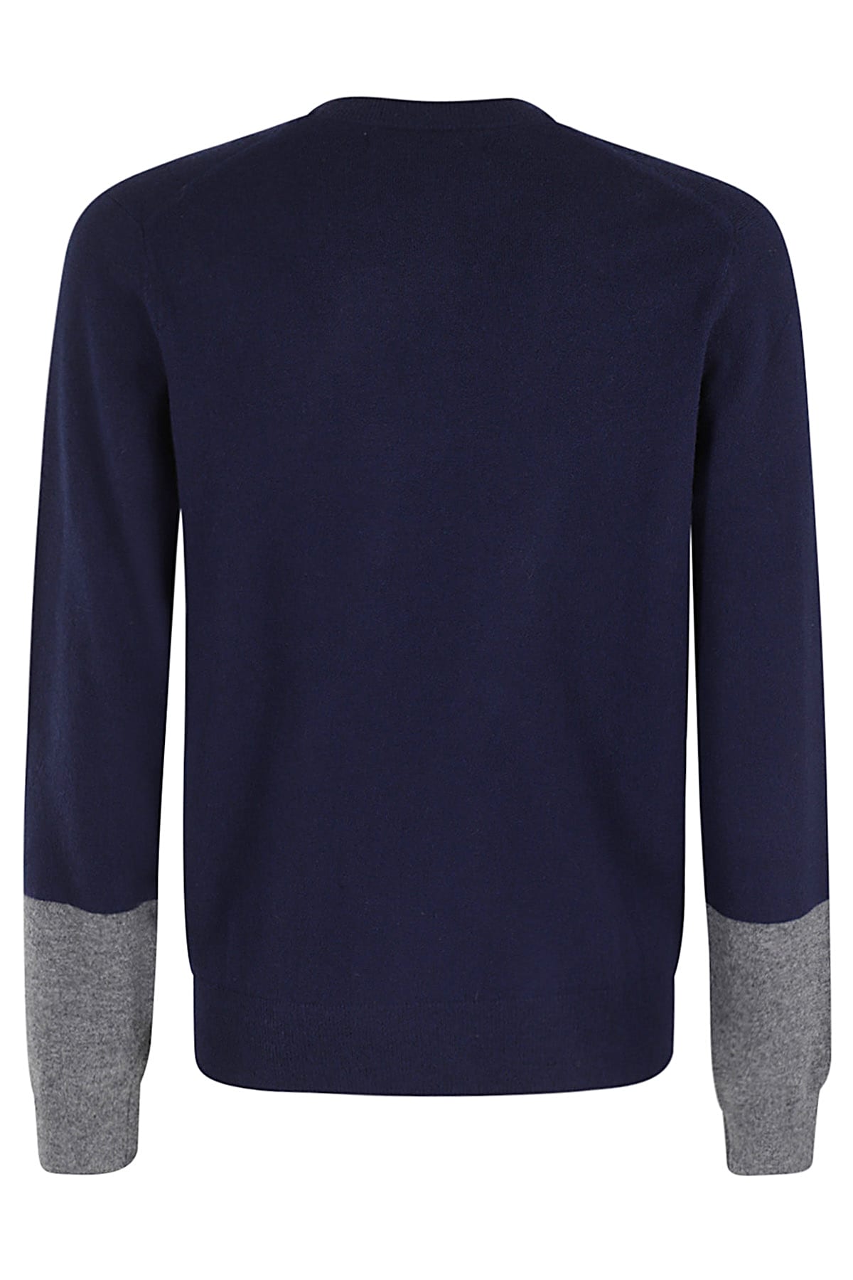 Shop Comme Des Garçons Shirt Pullover Knit In Navy Top Grey