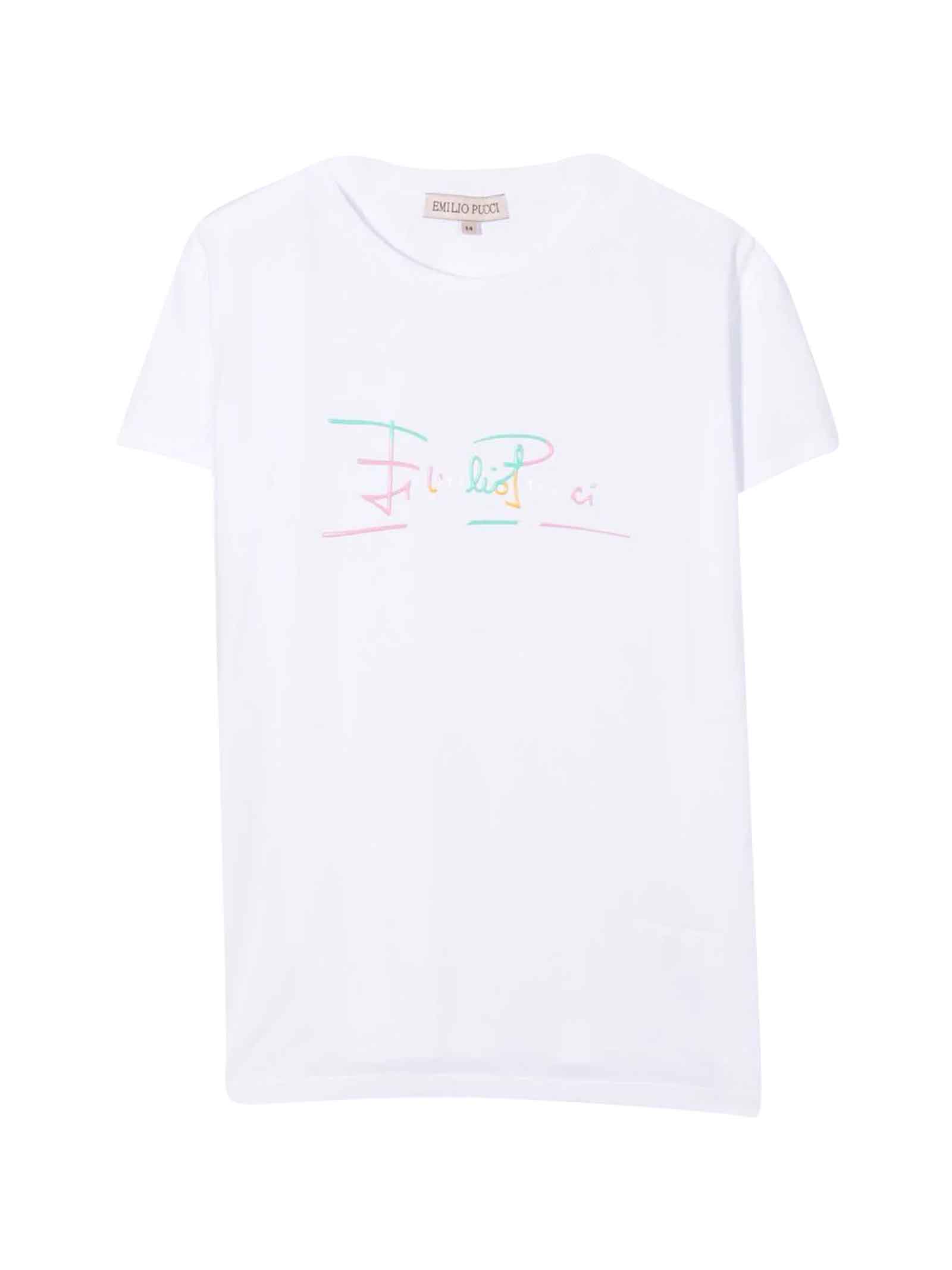 Emilio Pucci White T-shirt With Frontal Print