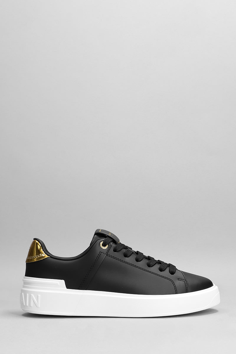 Balmain B-court Sneakers In Black Leather