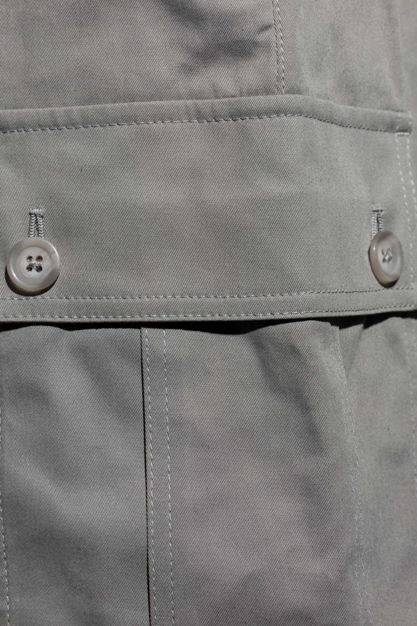 Dolce & Gabbana Cargo Bermuda Shorts In Cotton Gabardine In Grigio Beige 1