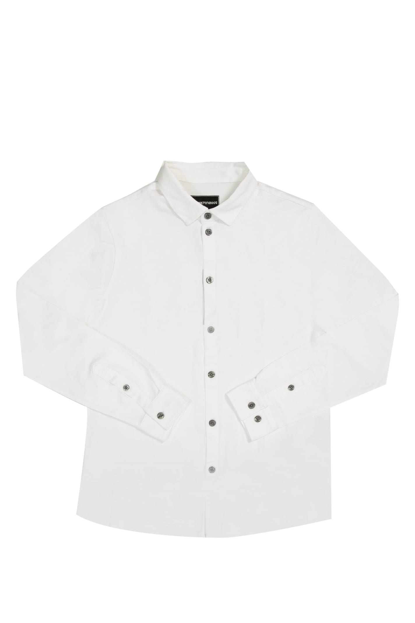 Emporio Armani Kids' Cotton Shirt In White