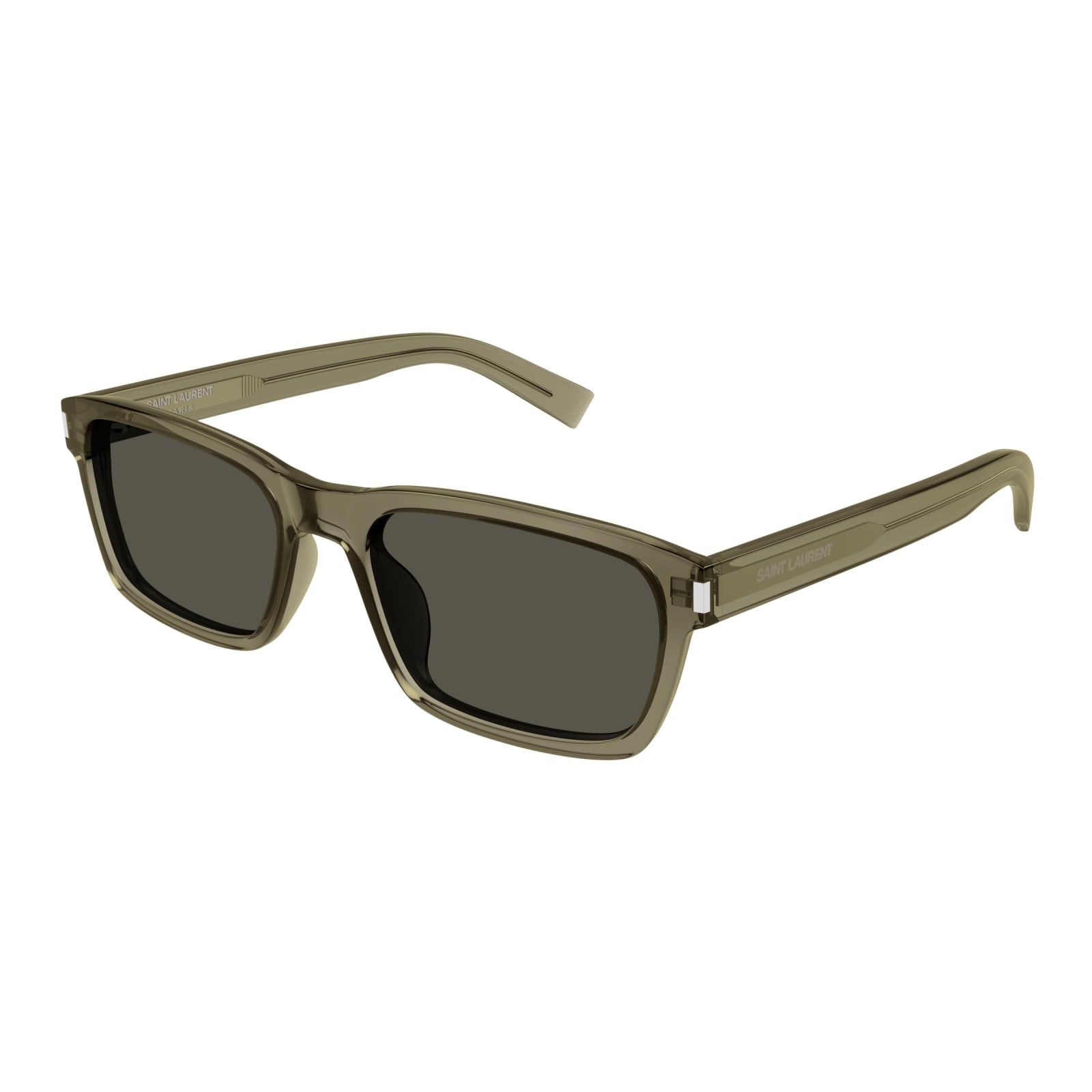 Shop Saint Laurent Sunglasses In Marrone Trasparente/grigio