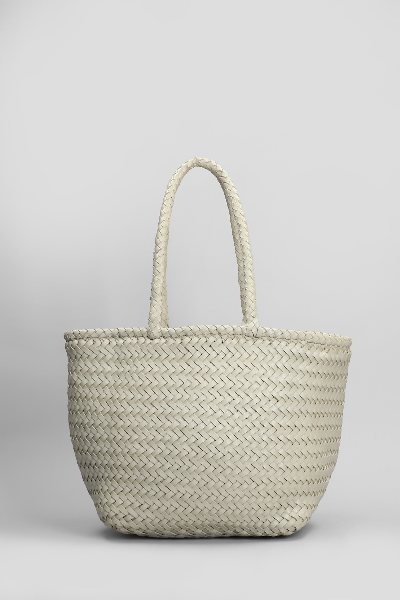 Dragon Diffusion Grace Basket Small Tote In Beige Leather In Beige