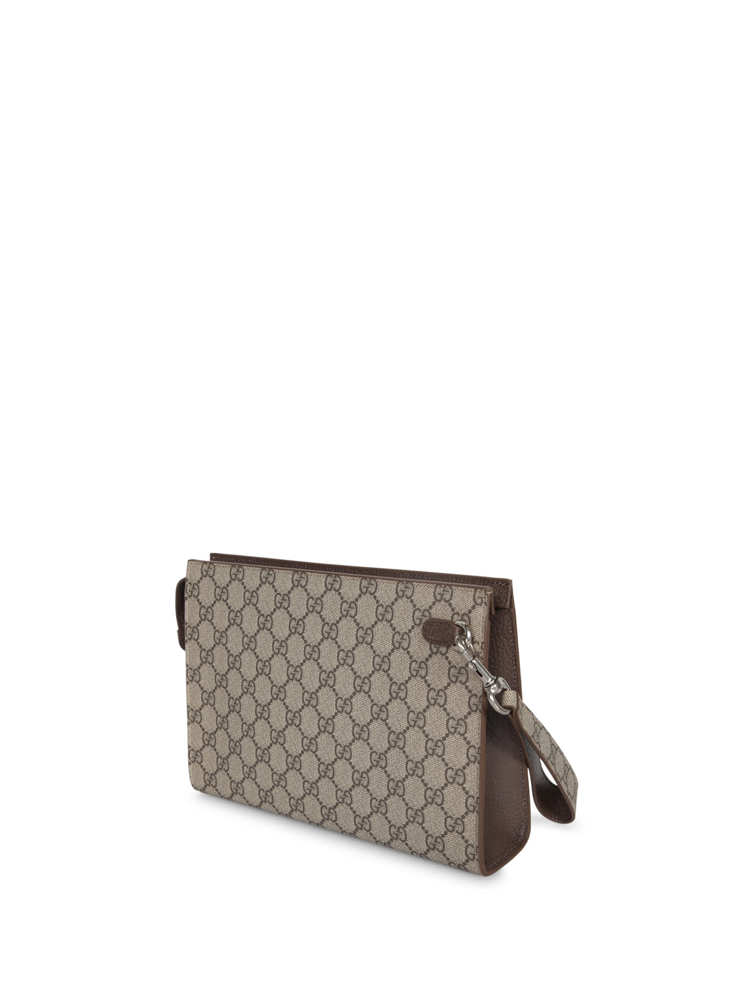 Gucci Supreme Gg Beige Pouch In Sand