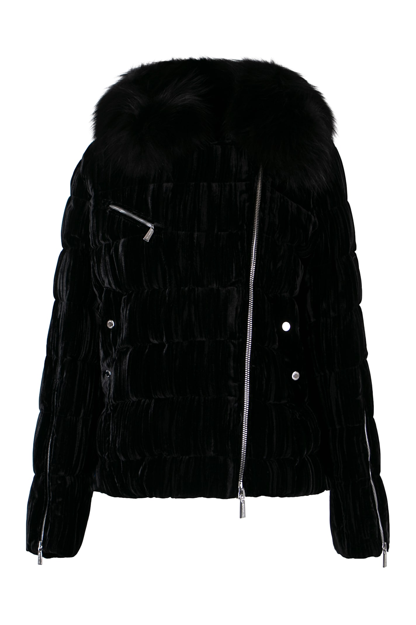 Moorer Kemi Velvet Down Jacket In Black