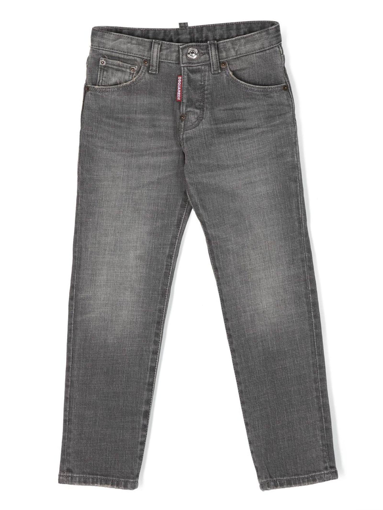 Shop Dsquared2 Ash Grey Stretch-cotton Denim Jeans