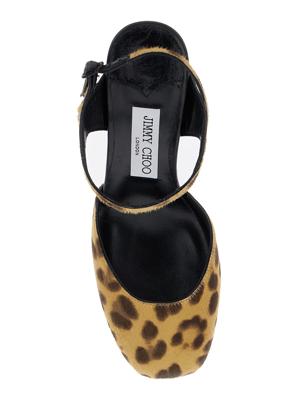 Jimmy Choo 'pixie' Brown Pumps With High Sculpted Heel And All-over Leopard Print In Natural