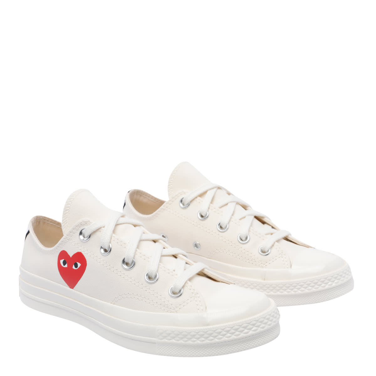 Comme Des Garçons Play Chuck Taylor Sneakers In White