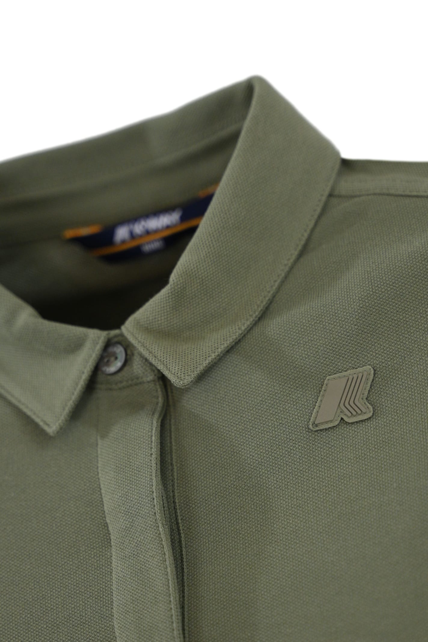 K-way Amanda Piquet Polo Shirt In Cotton In Green Lichen