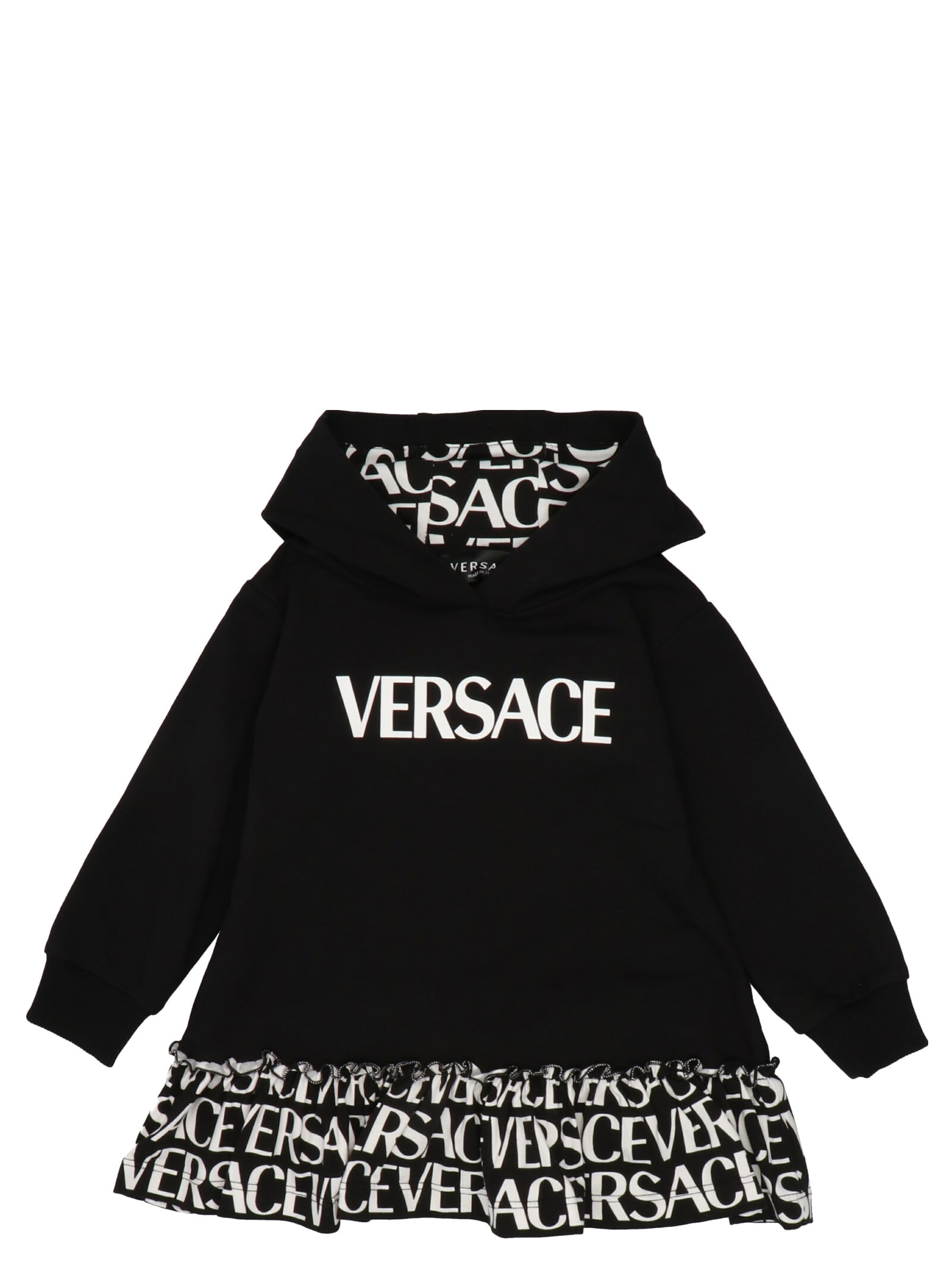 Young Versace Logo Hooded Dress