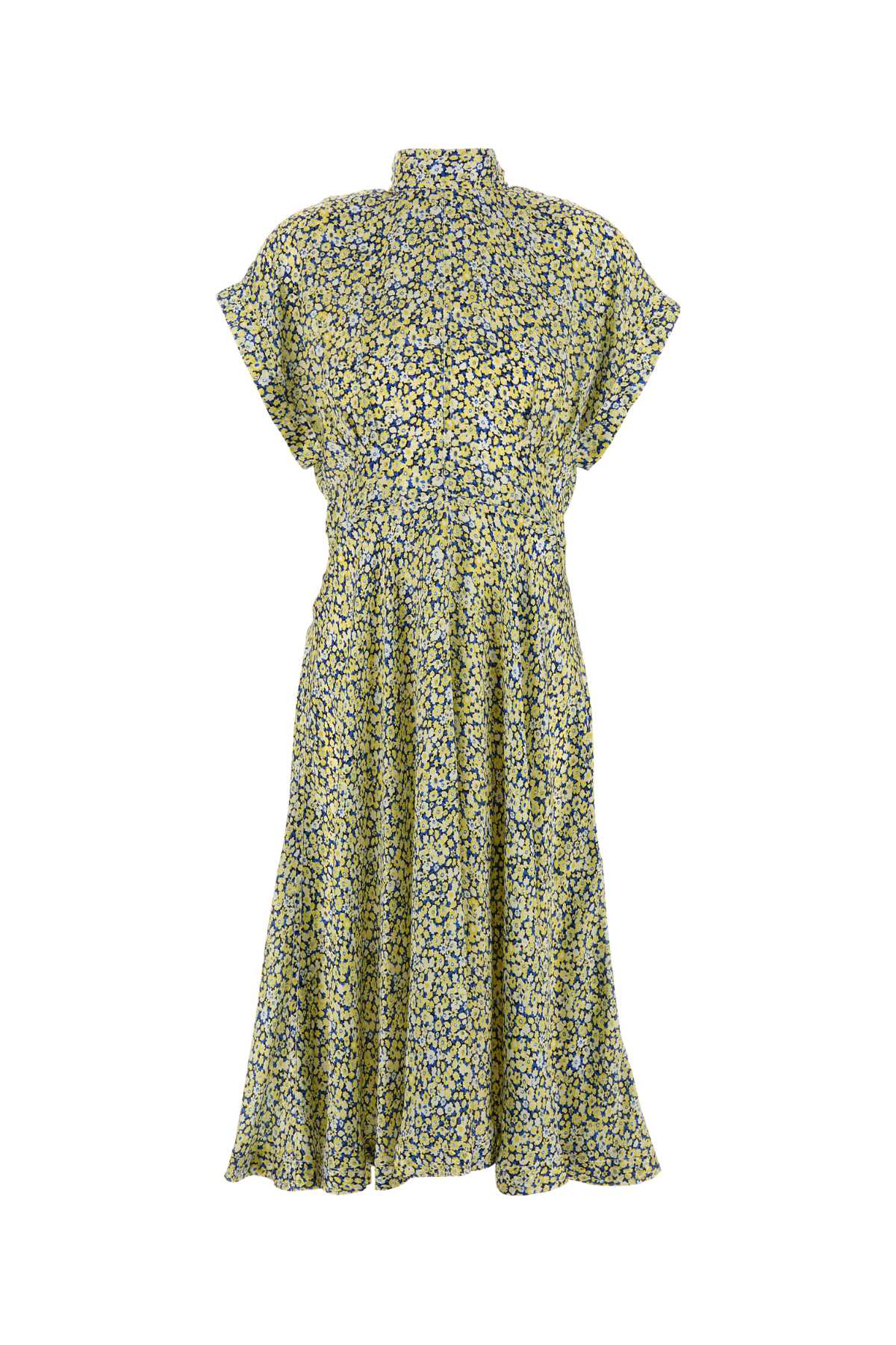 Bottega Veneta Women Printed Silk Dress In Green