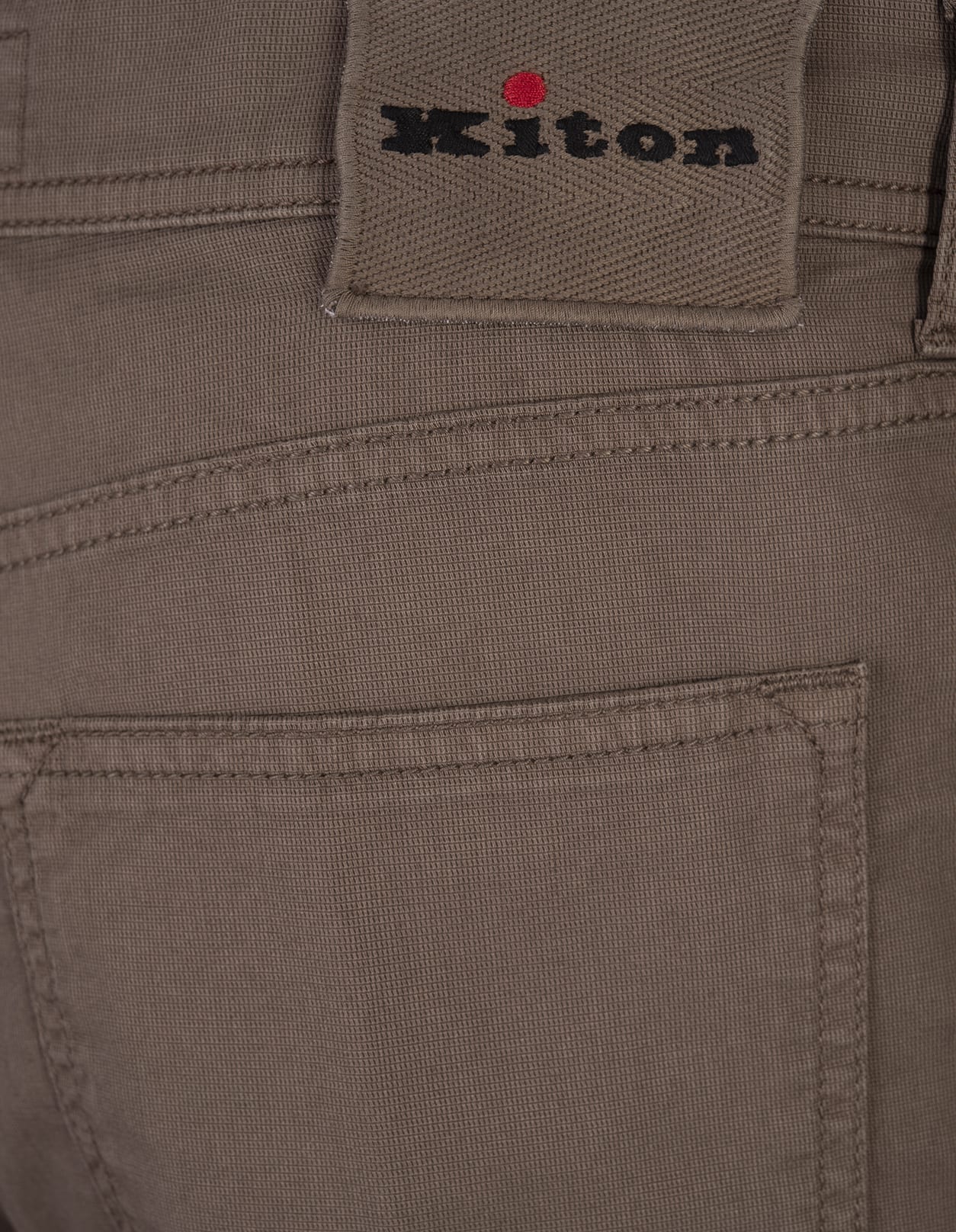 Shop Kiton Brown 5 Pocket Straight Leg Trousers