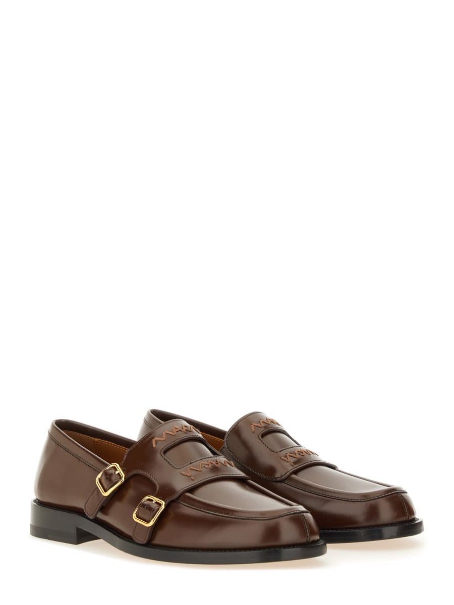 Marni 20mm Leather Loafers In Brown