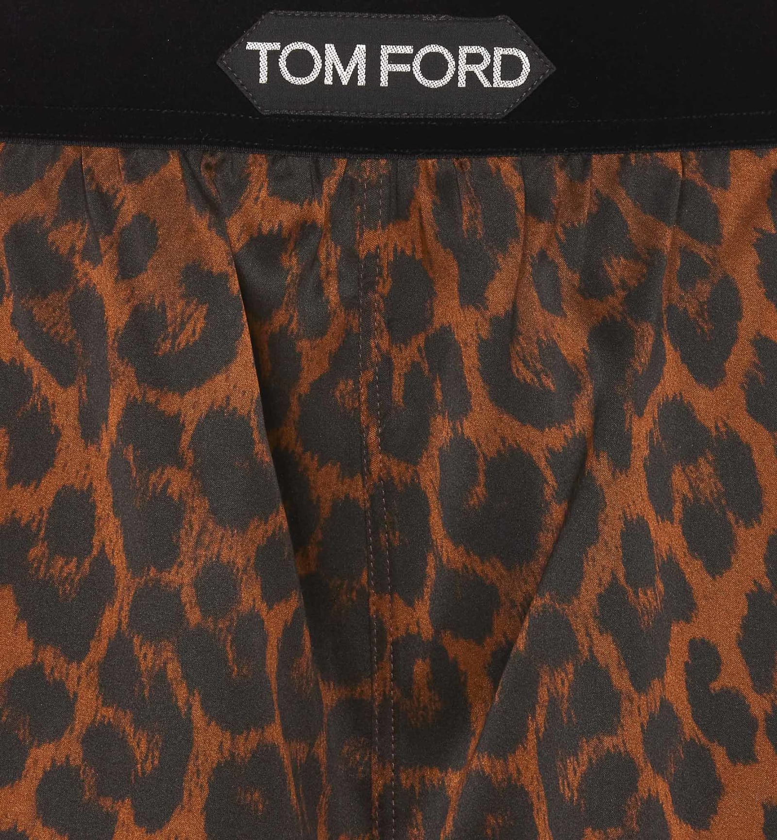 Shop Tom Ford Stretch Silk Satin Pj Shorts In Brown