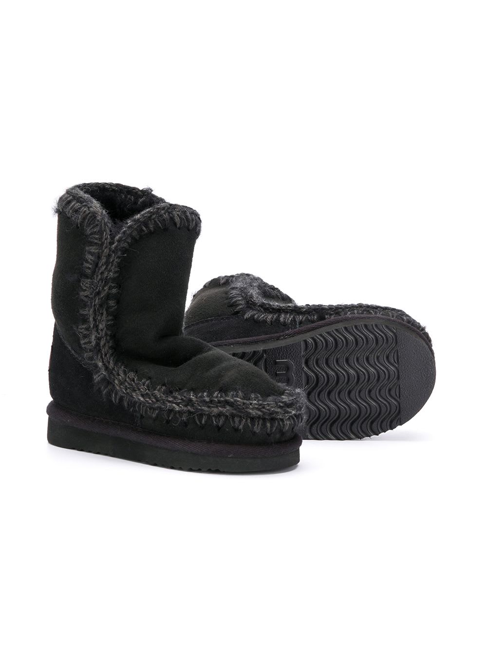Mou Shearling-lined Suede Boots In Black