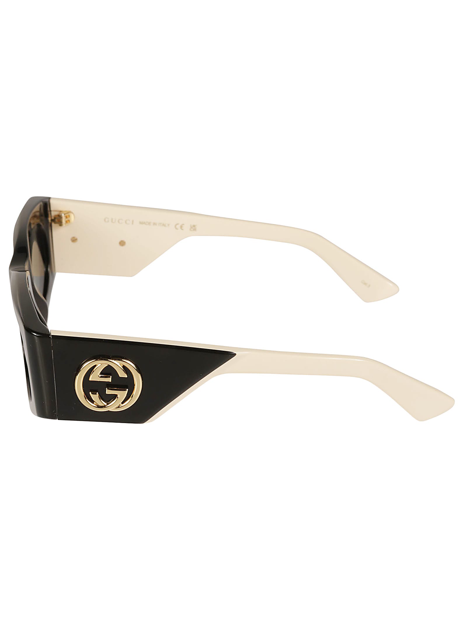 Gucci Curved Rectangle Sunglasses In Black