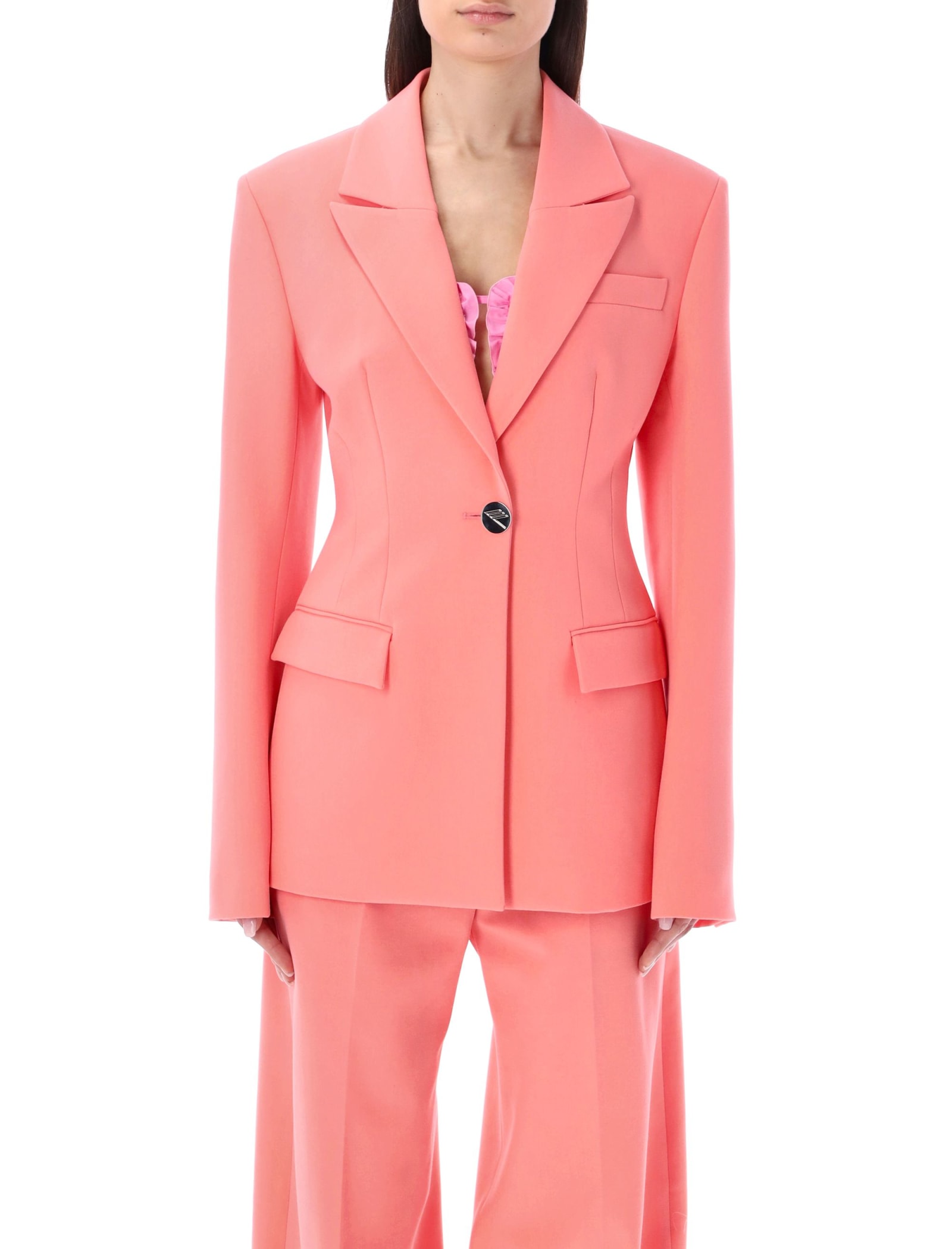 Attico Single-breasted Suit Jacket In Salmon