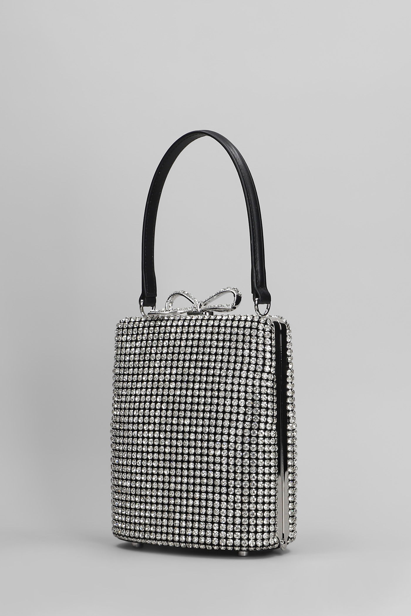 Self-portrait Crystal-embellished Fishnet Top Handle Bag