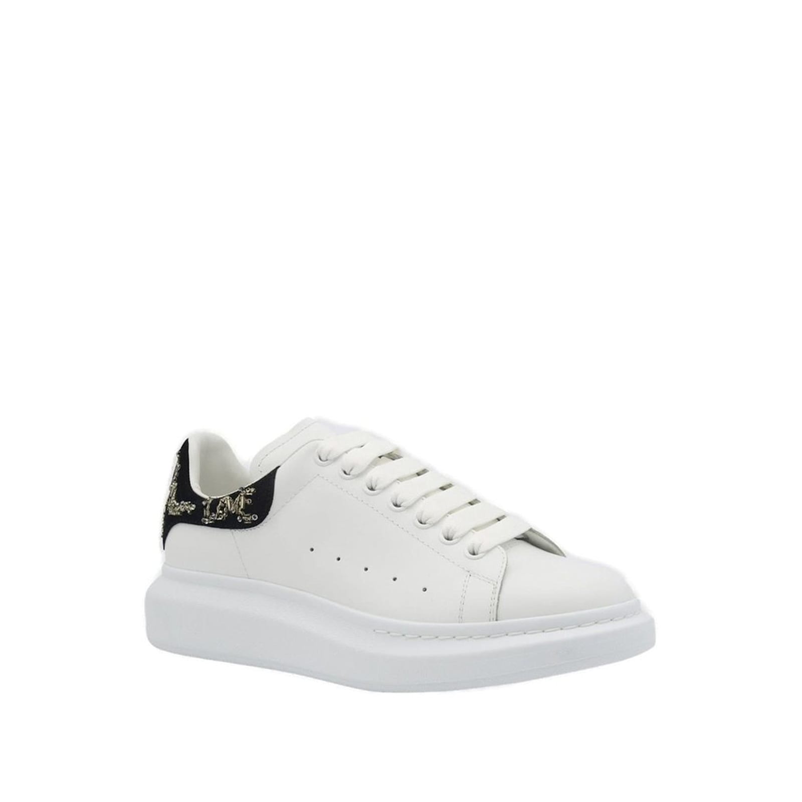 Alexander Mcqueen Sequin-embellished Lace-up Sneakers In White