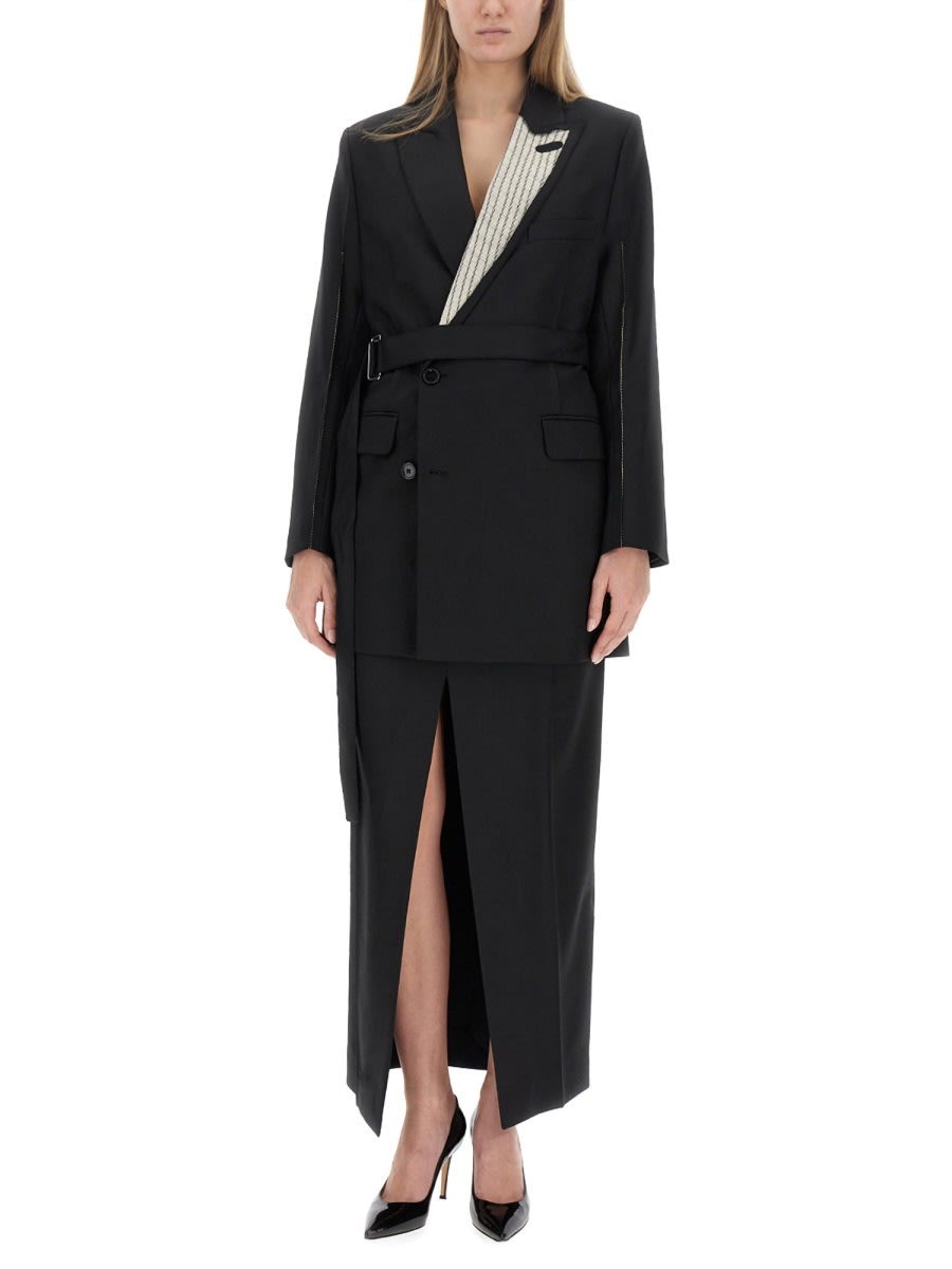 Shop Victoria Beckham Virgin Wool Skirt In Black