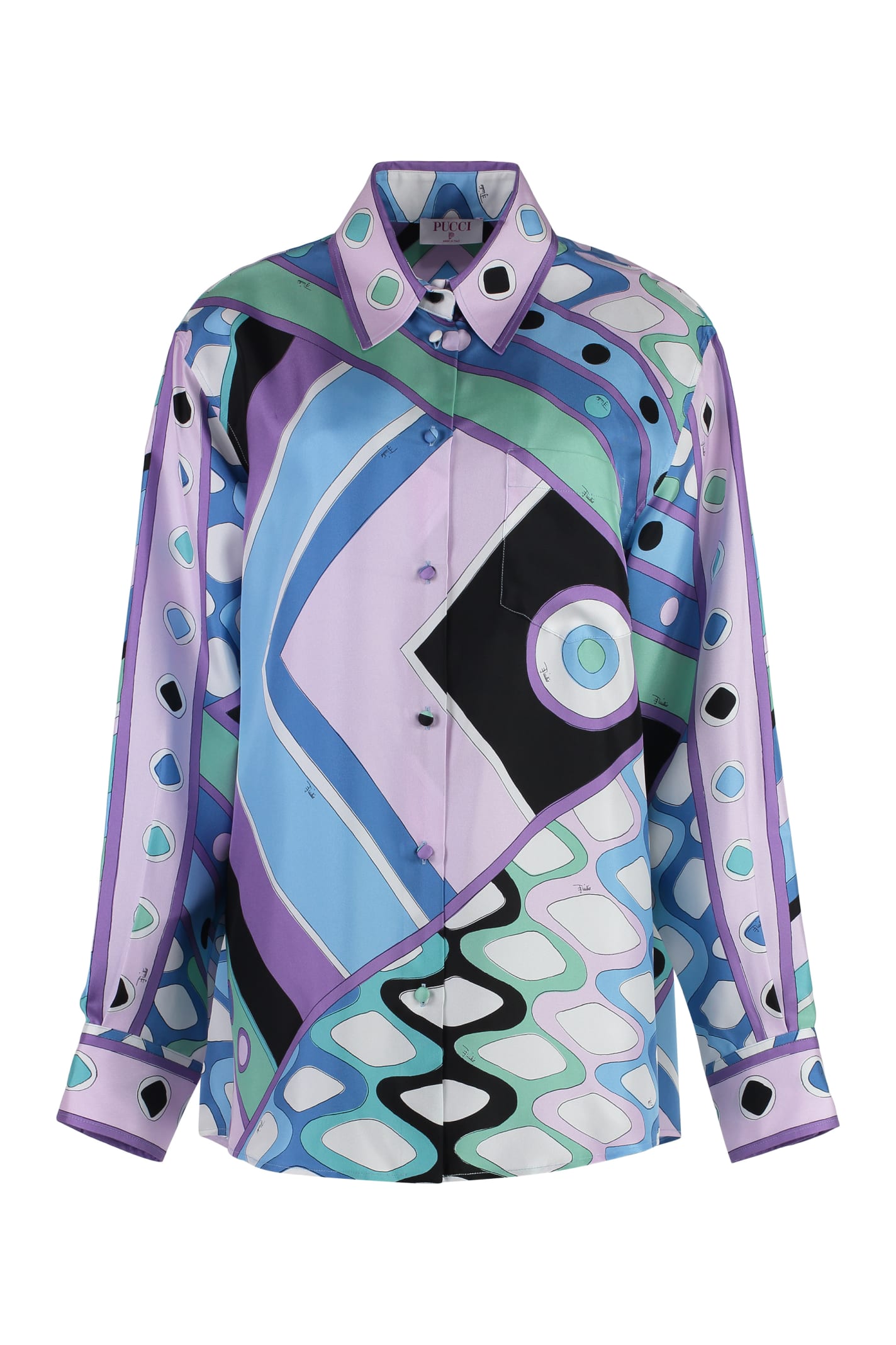 Shop Pucci Printed Silk Shirt In Multicolor