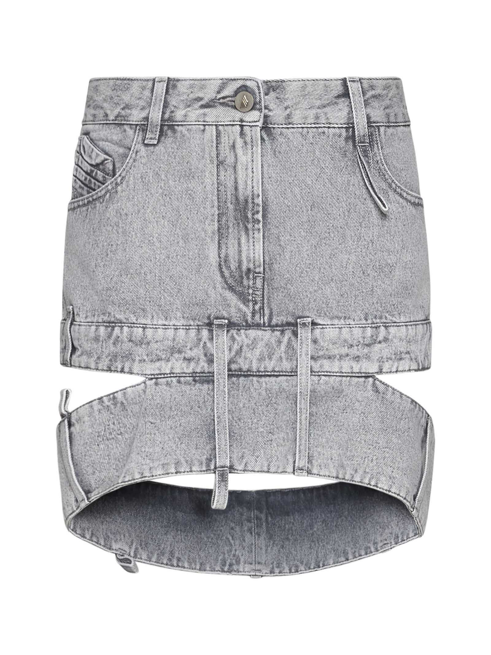 Shop Attico Skirt In Grey