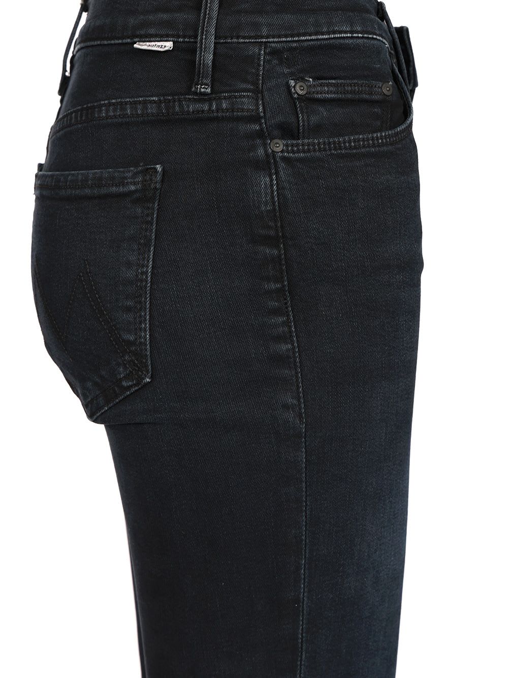 Mother Cropped Flared Denim Jeans In Blue