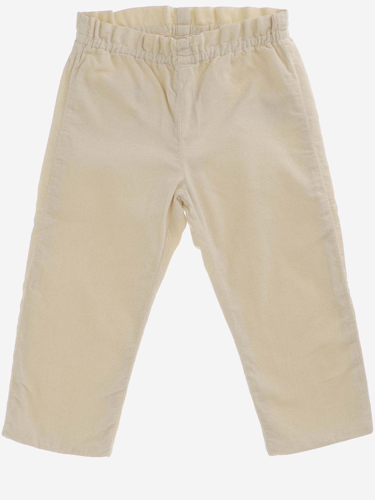 Bonpoint Kids' Velvet Pants In Ivory