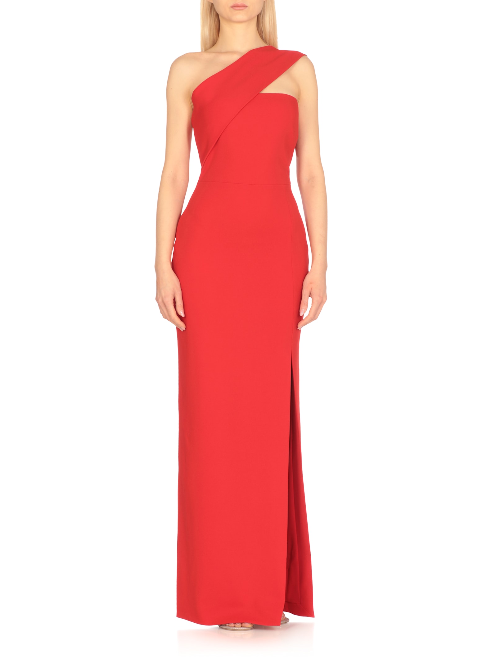 Solace London One-shoulder Dress In Red