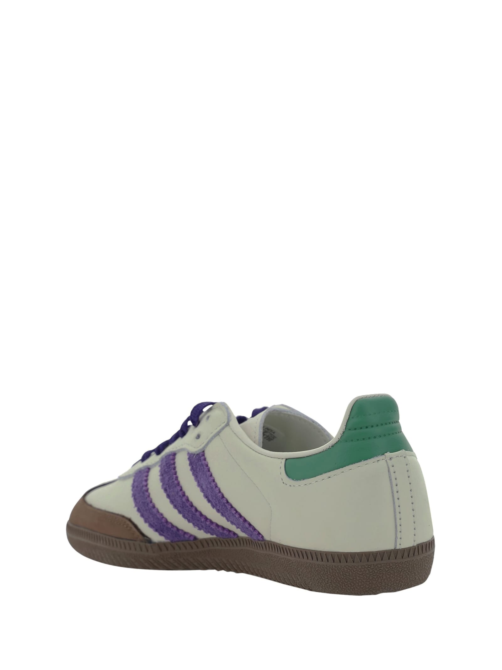 Shop Adidas Originals Samba Sneakers In Owhite/cpurpl/prlogr