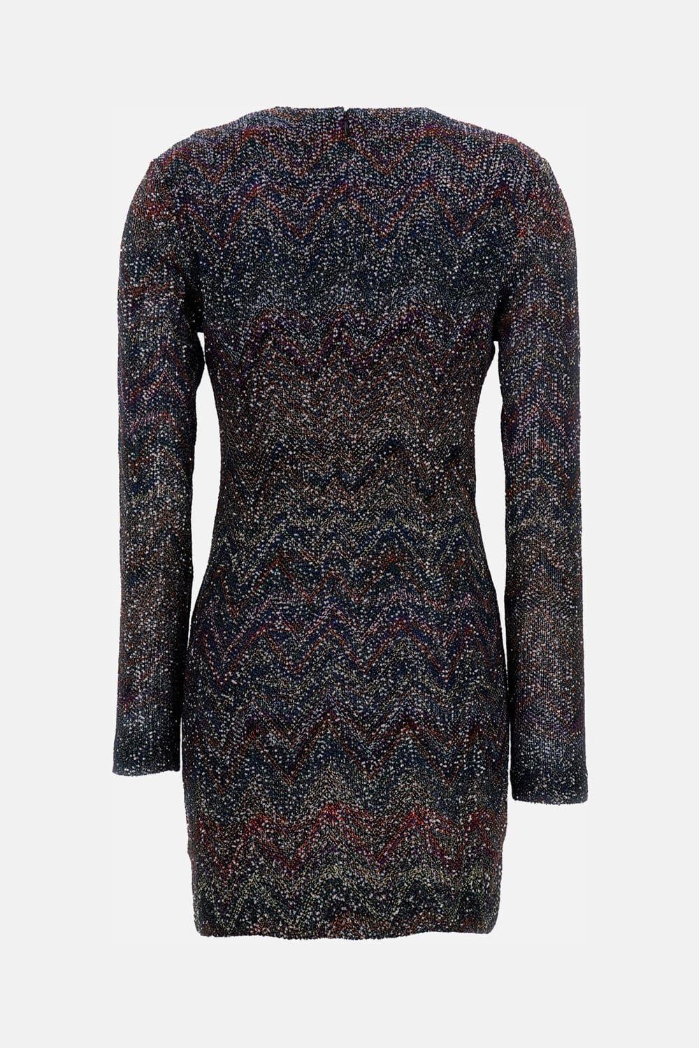 Missoni Fitted Mini Dress With Multicolored Zigzag In Multi
