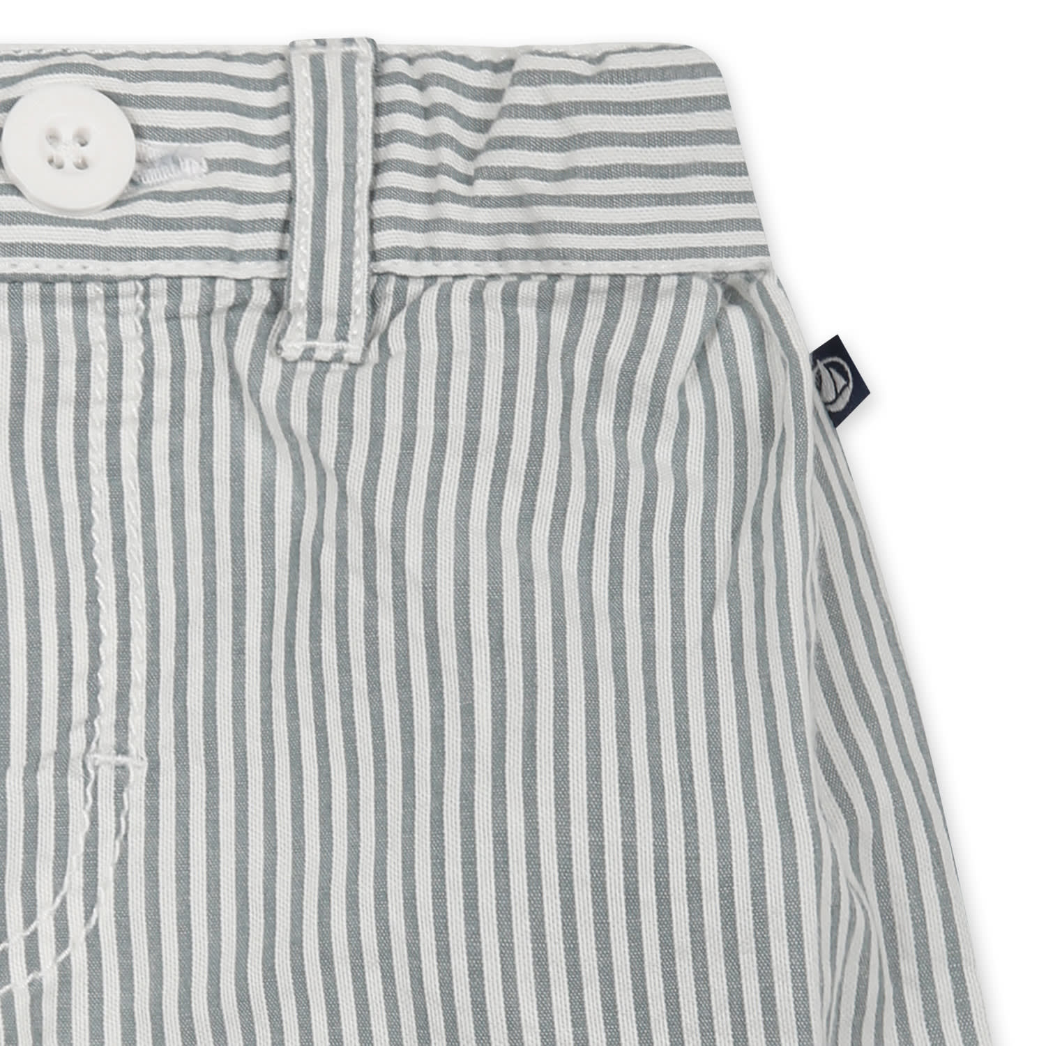 Petit Bateau Green Shorts For Baby Boy With Logo In Grey