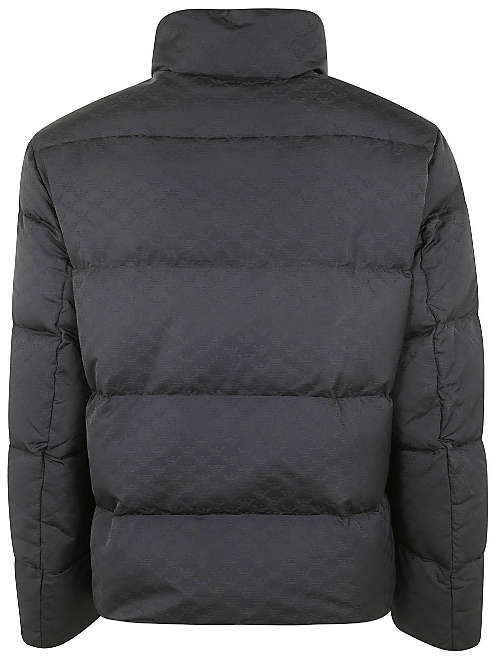 Shop Emporio Armani Down Jacket In Black Jacquard Water