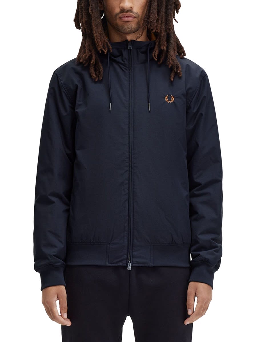 Shop Fred Perry Jacket With Logo In Blue