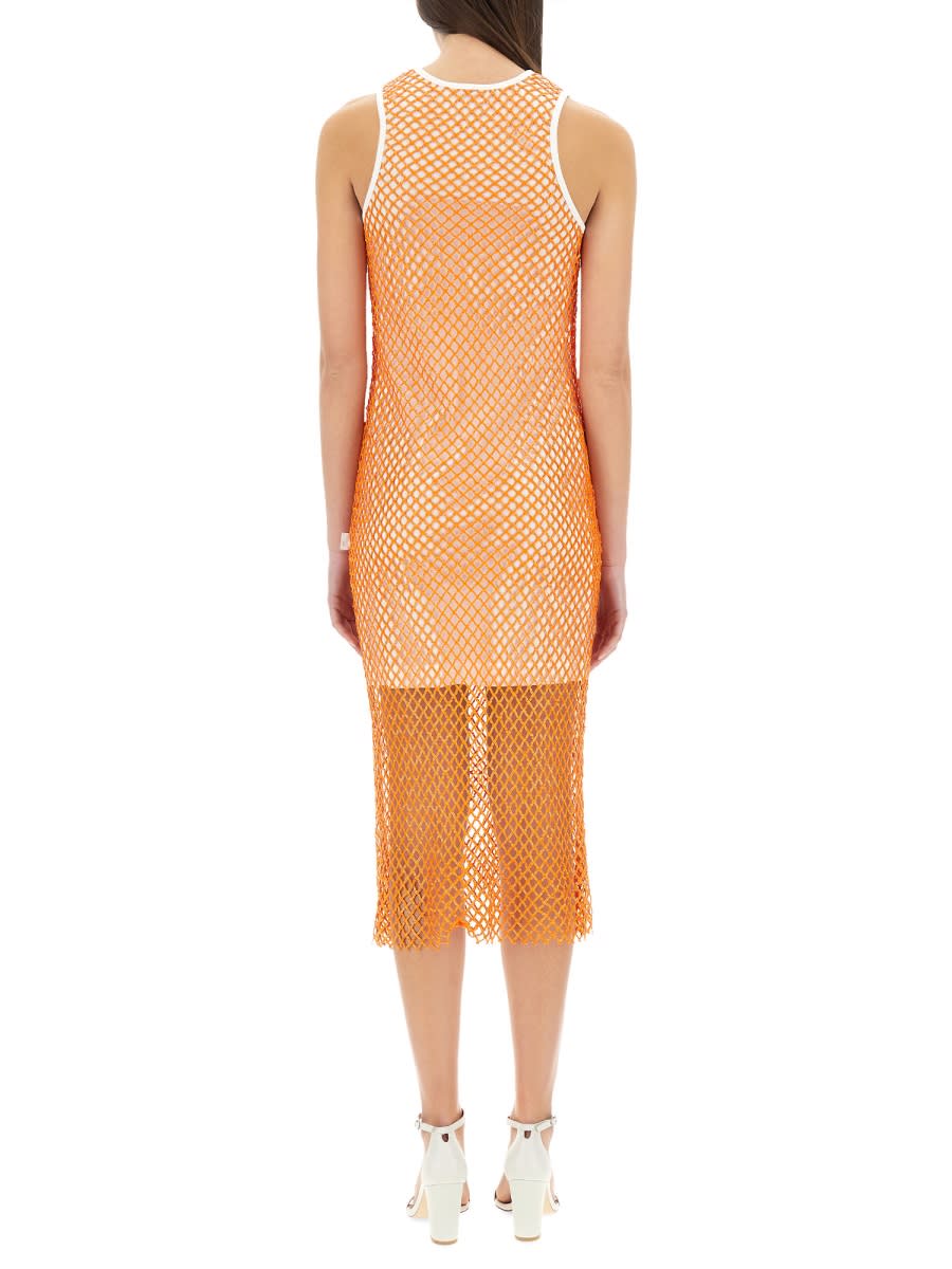 Moschino Jeans Mesh And Sequin Dress In Orange