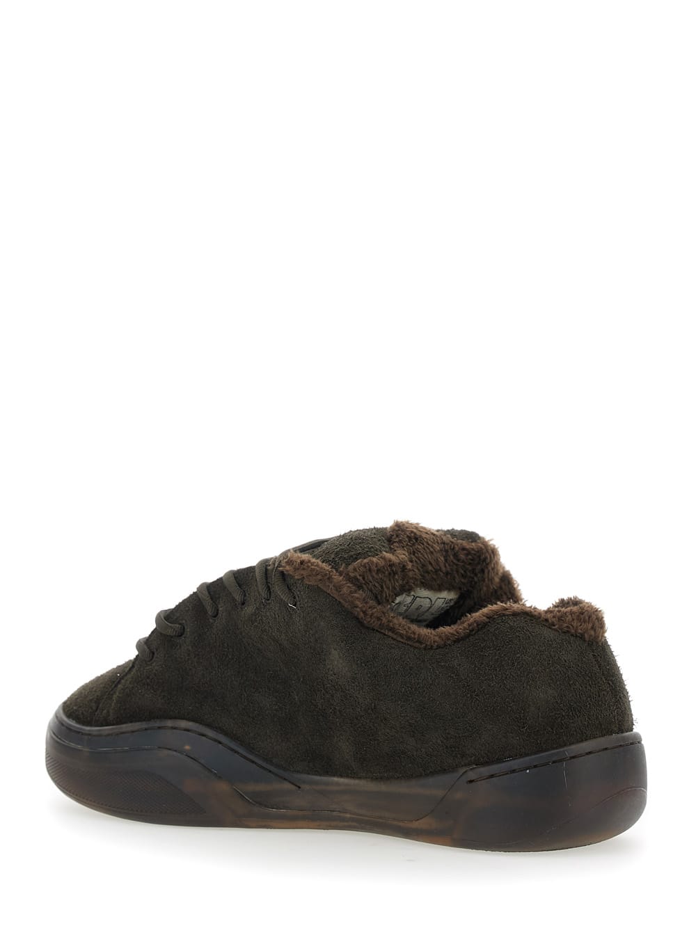 Erl Vamp Skate Brown Low-top Sneaker With Front Logo In Velvet Man In Brown
