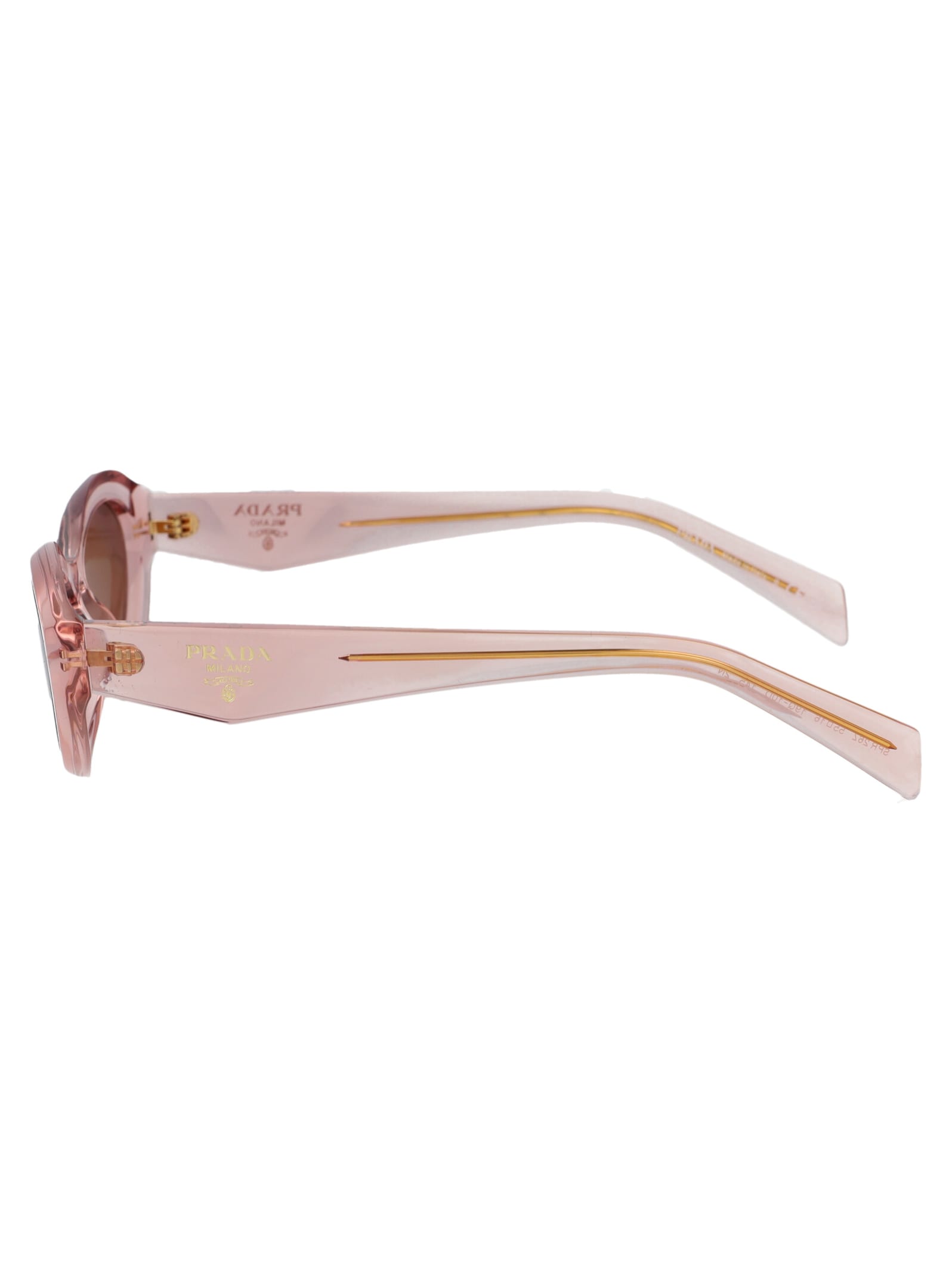 Shop Prada 0pr 26zs Sunglasses In 19q10d Transparent Peach