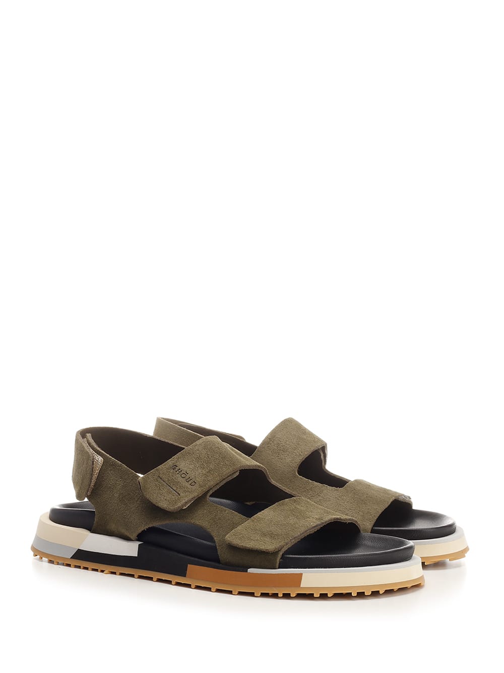 Shop Ghoud Atelier Velcro Straps Sandal In Green