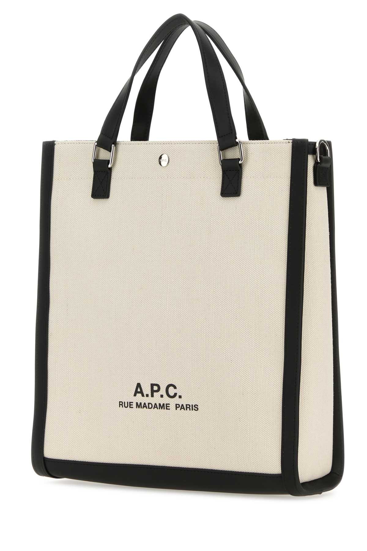 Apc Sand Canvas Camille 2.0 Shopping Bag In Noir