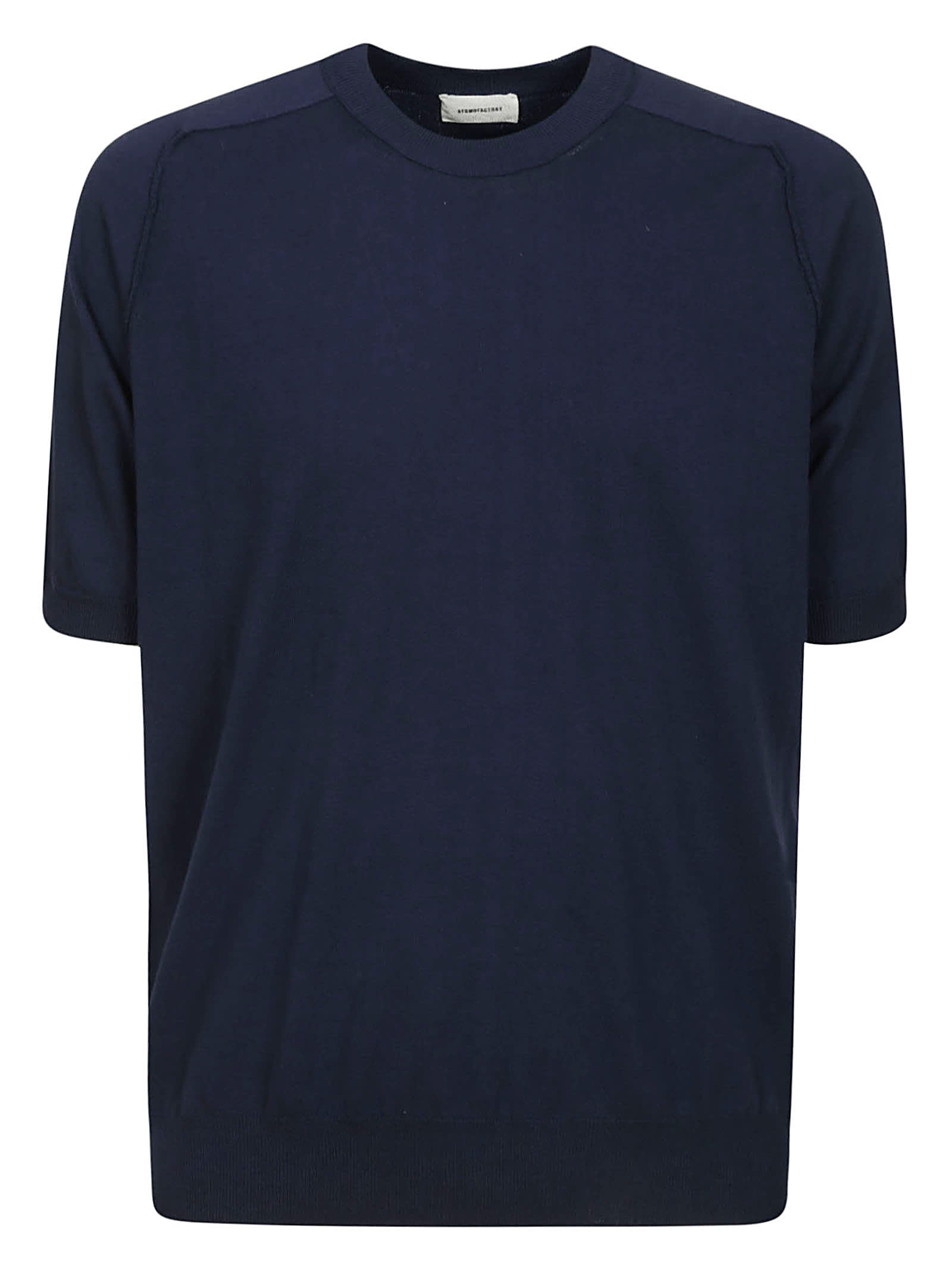 Shop Atomo Factory T-shirt Cotone Crepe In Blue Dark