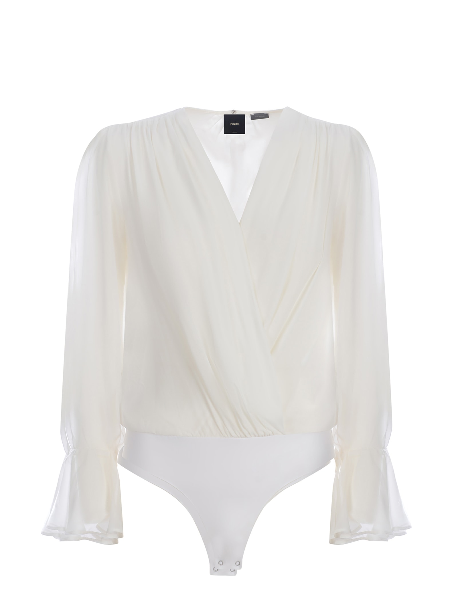 Shop Pinko Body  Particella In Silk Chiffon In Bianco
