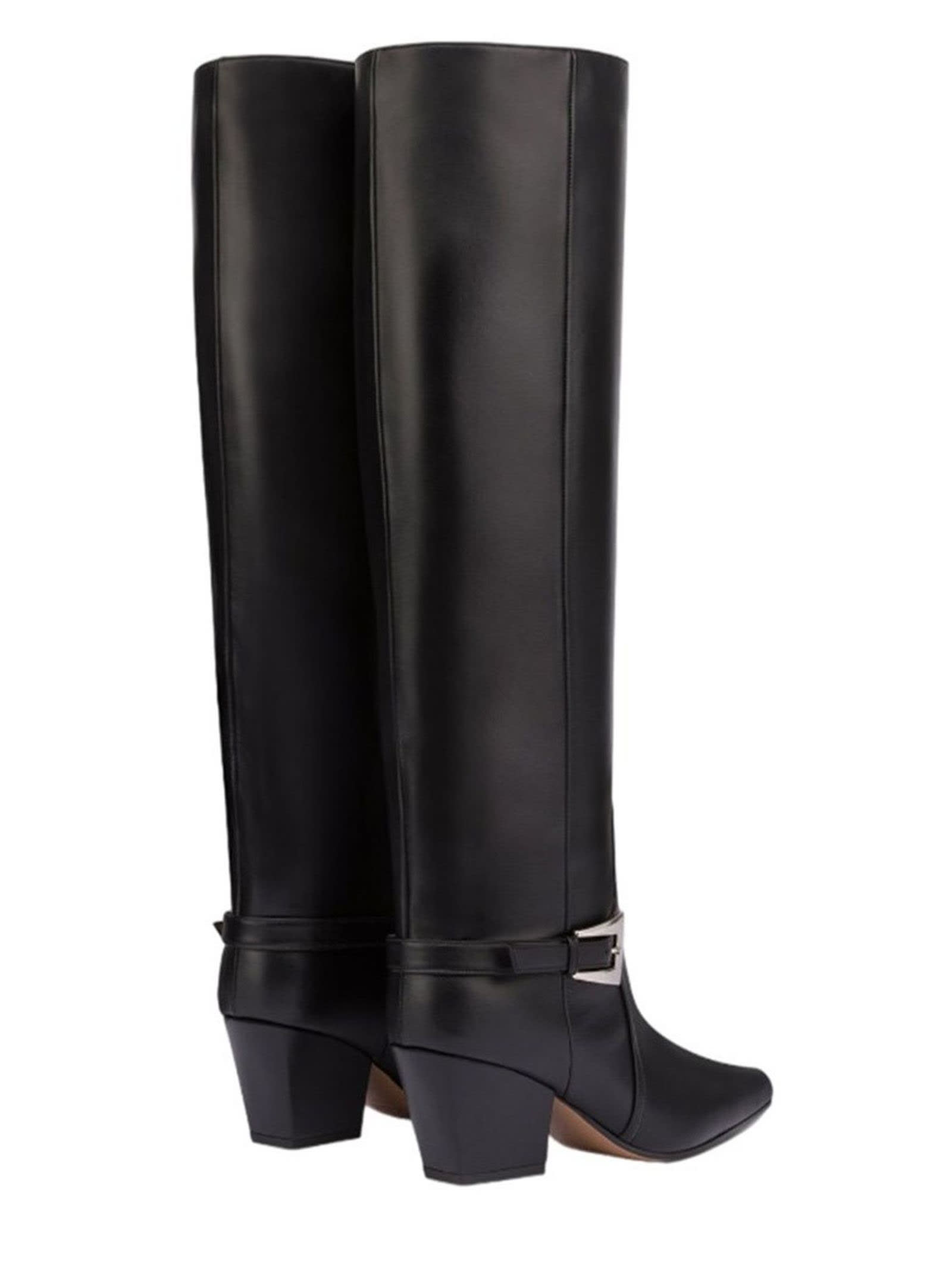 Shop Paris Texas Black Calf Leather Jane Boots