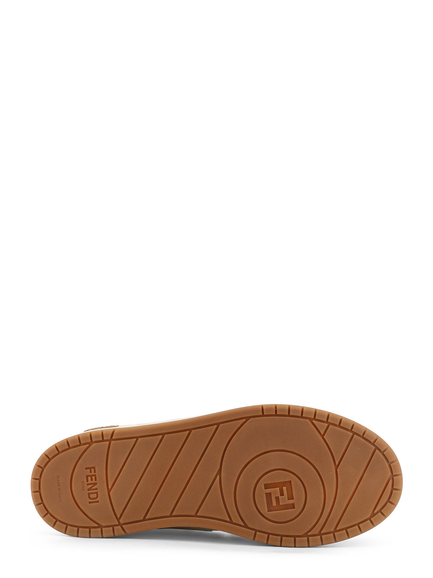 Fendi Match Ff Jacquard And Leather Sneakers In Neutral