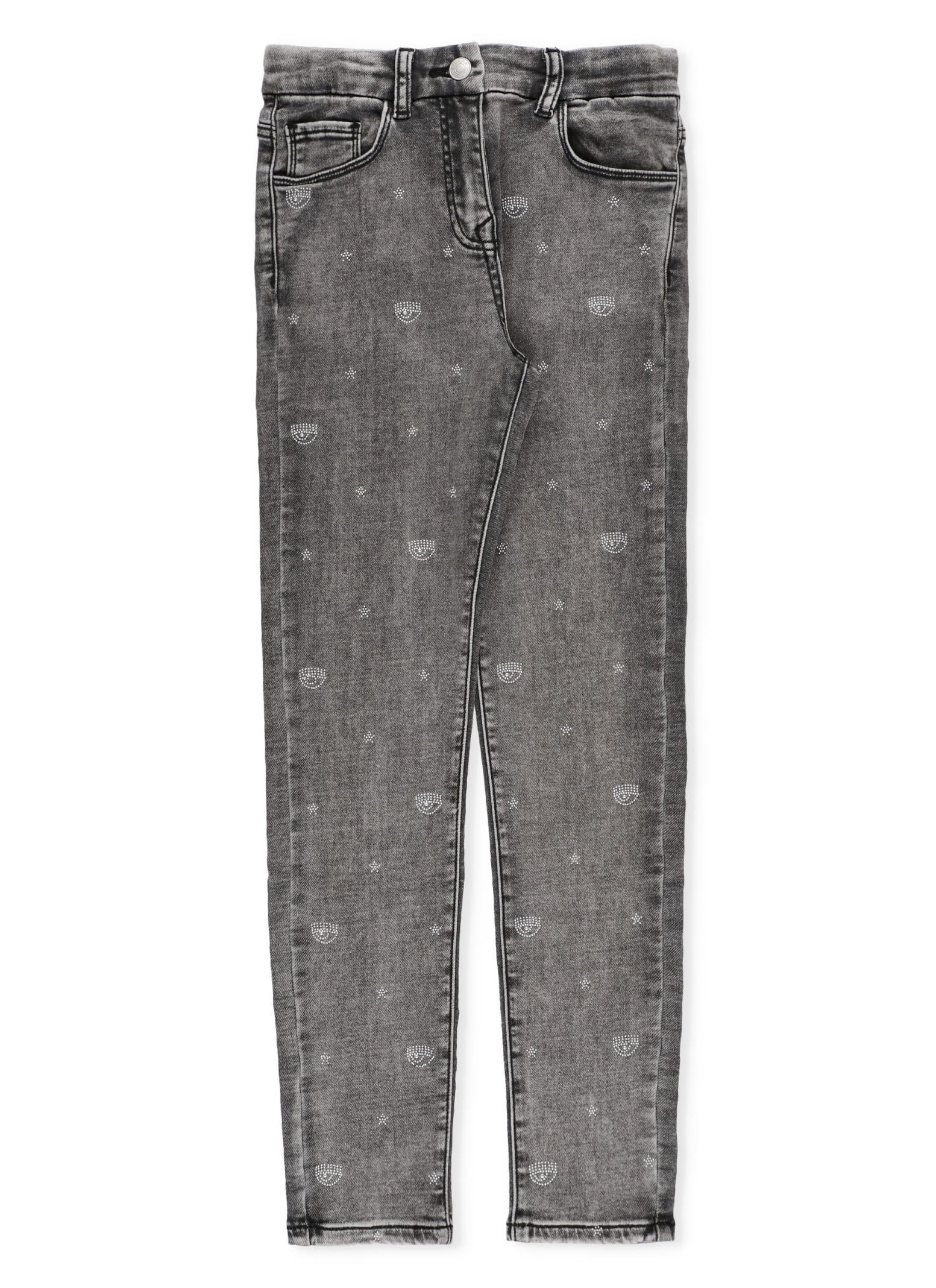 Shop Chiara Ferragni Eyestar Jeans In Grey