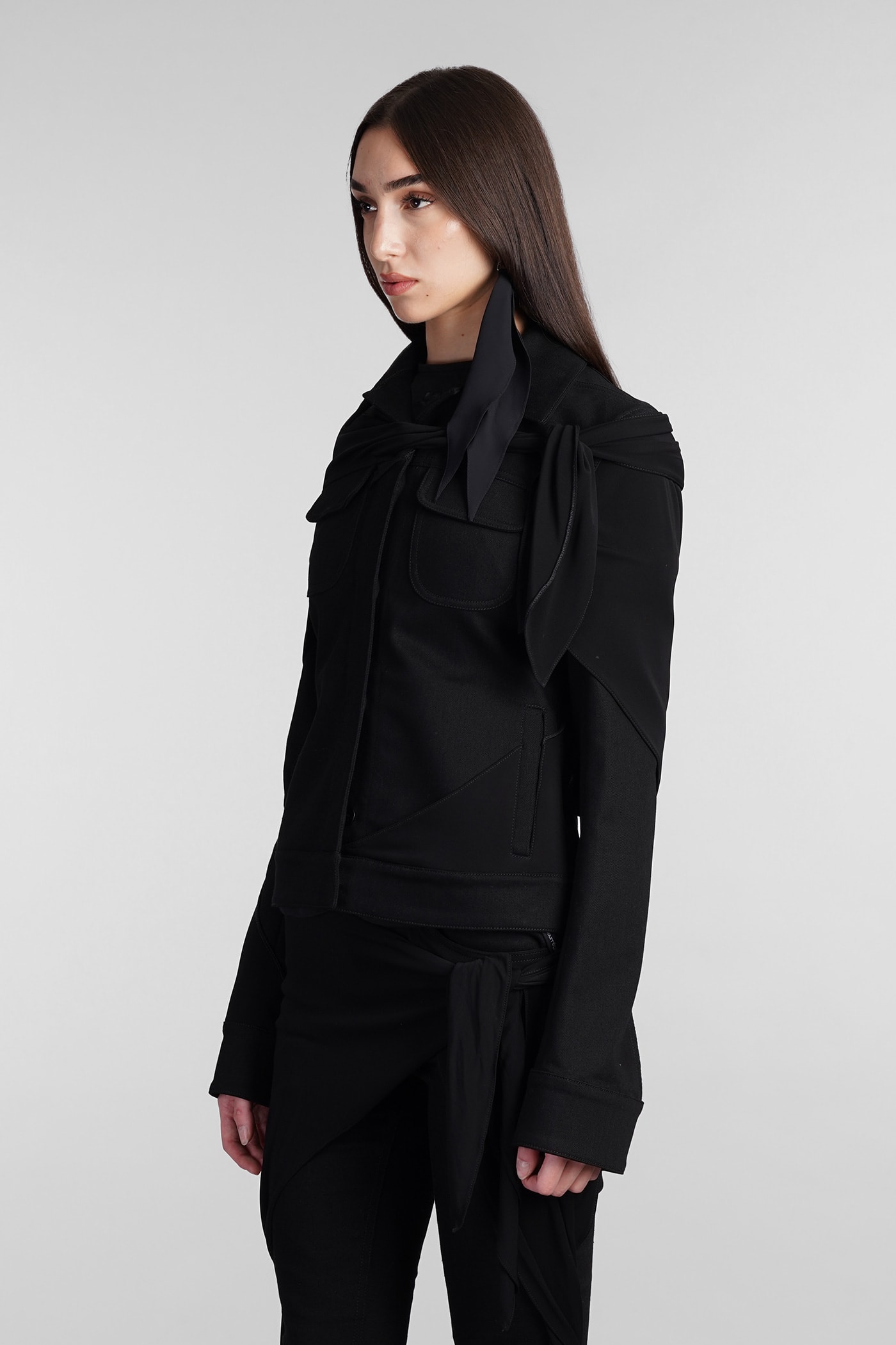 COURRÈGES CASUAL JACKET IN BLACK COTTON 