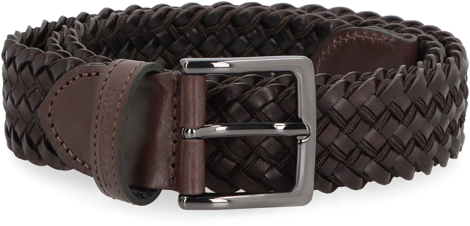 Shop Paul&amp;shark Woven Leather Belt In Brown