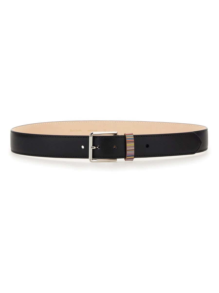 Shop Paul Smith Belt With Logo In Black